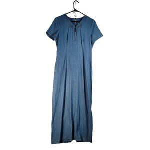 Chorus Blues Women's Size 6 Blue Denim Dress Short Sleeve Maxi Dress